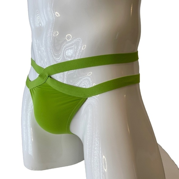 Mens Brief Cutouts Large Green New With Tags - Picture 3 of 4